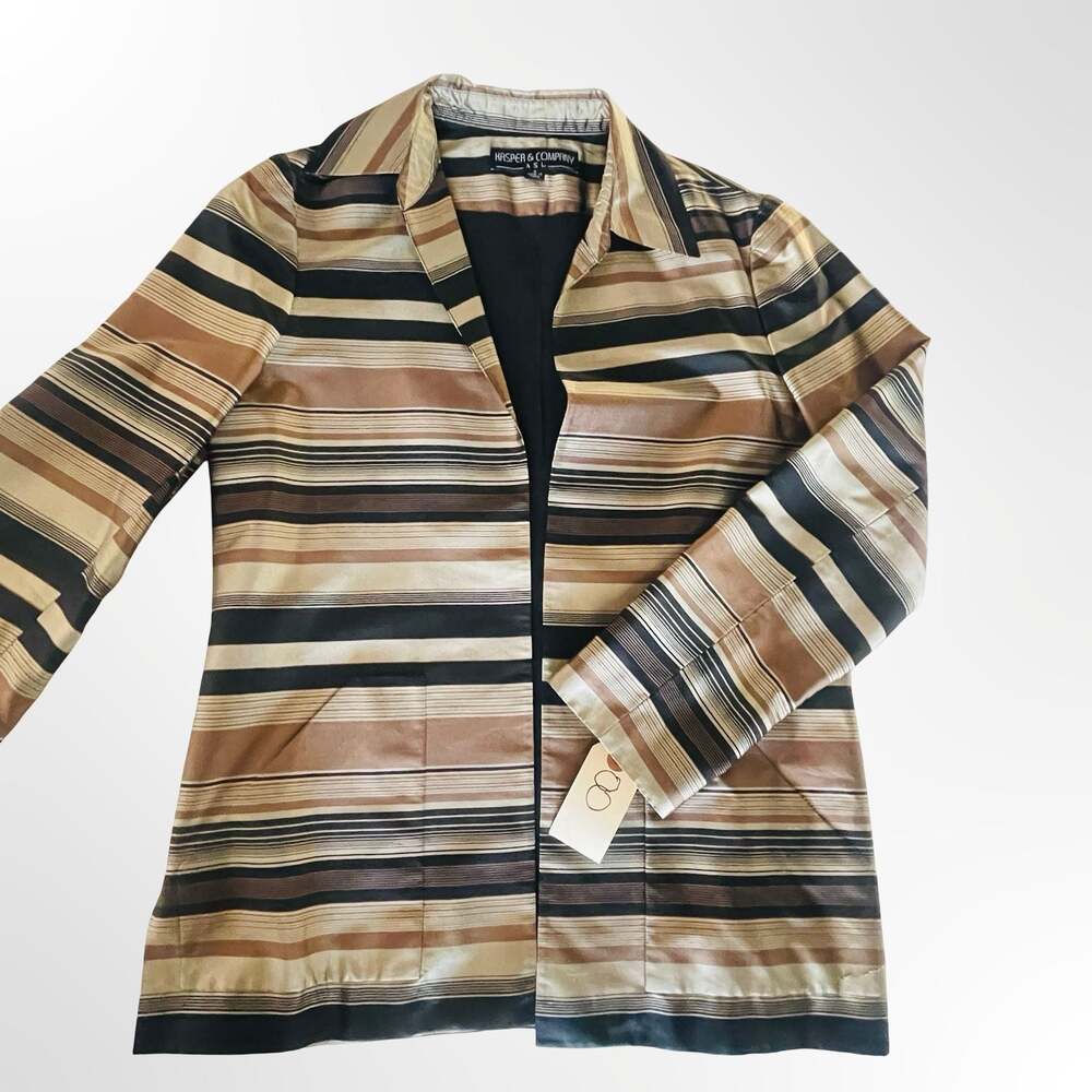 Kasper & Company ASL Women's Striped Silk Blazer Jacket - Picture 4 of 7